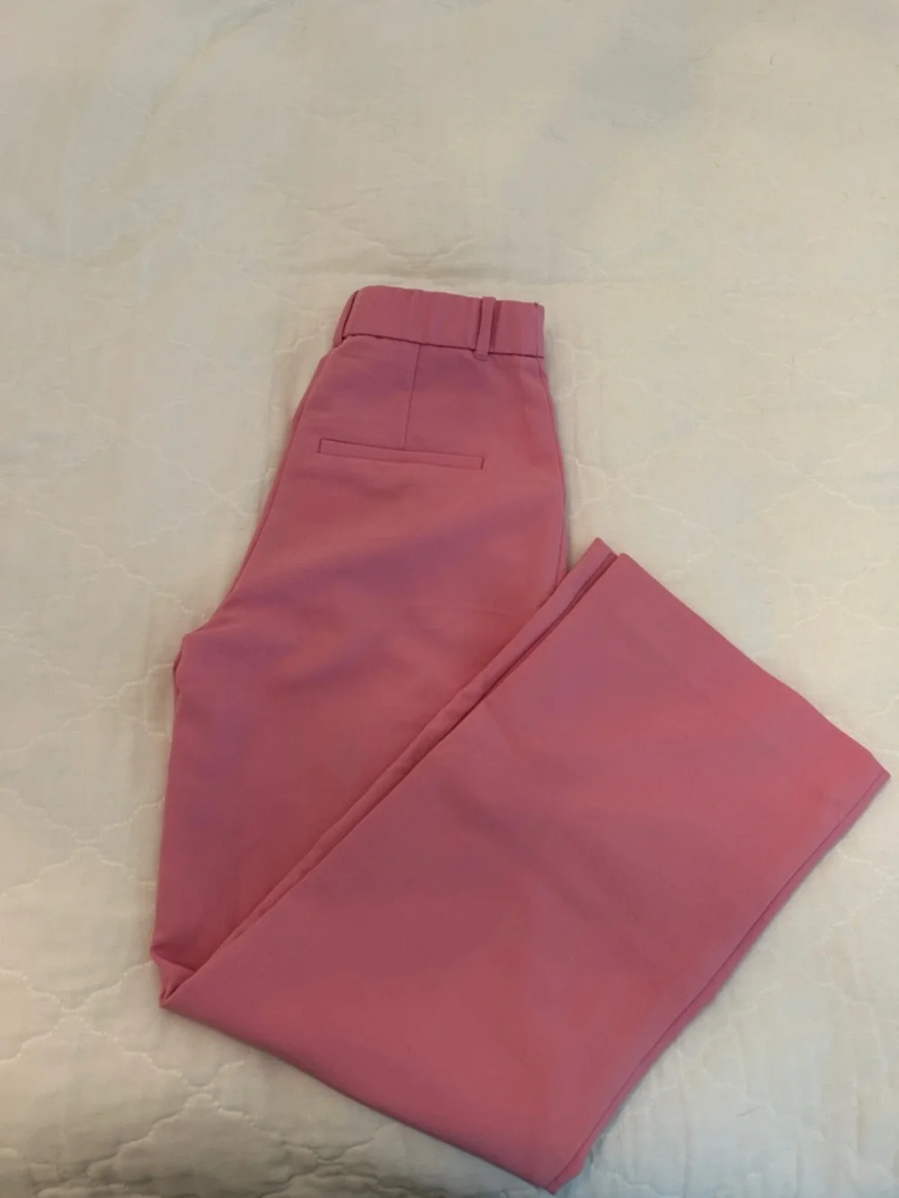 Abercrombie & Fitch Pink Wide Leg Boot Cut Trousers - Picture 2 of 3